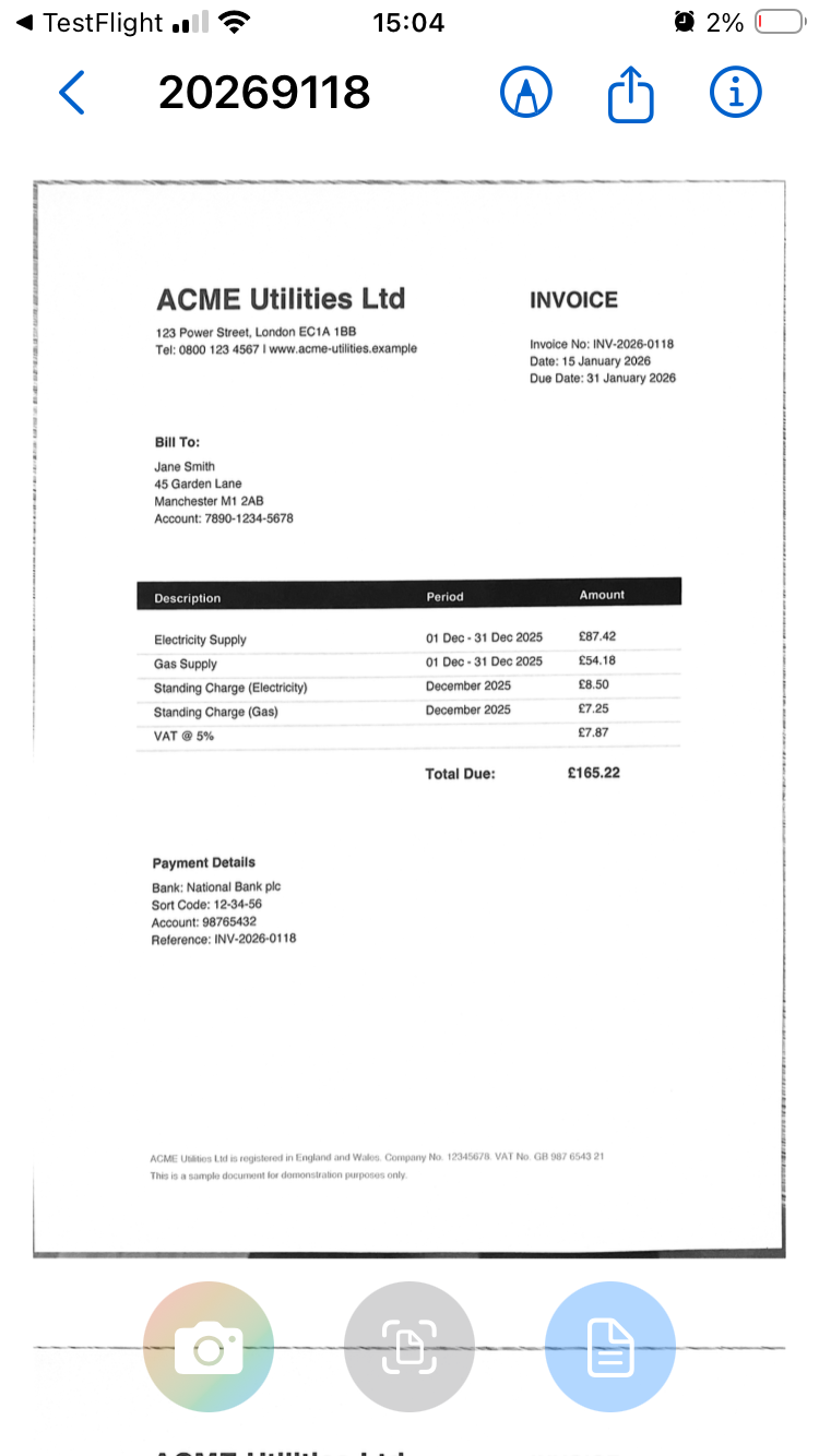 Clean scanned document